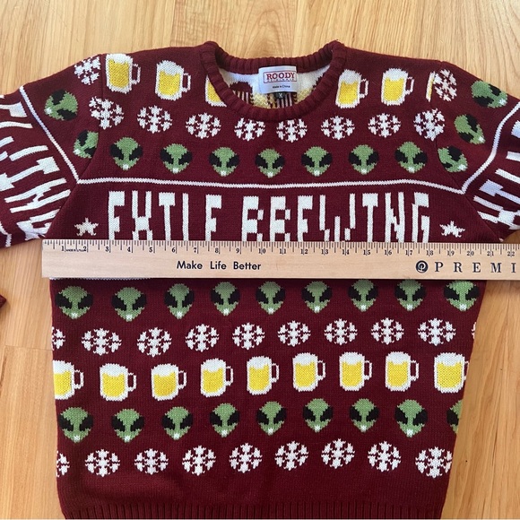 ROODY ORIGINALS HOLIDAY ALIENS BEER MUG CHRISTMAS SWEATER SIZE M - Picture 10 of 11